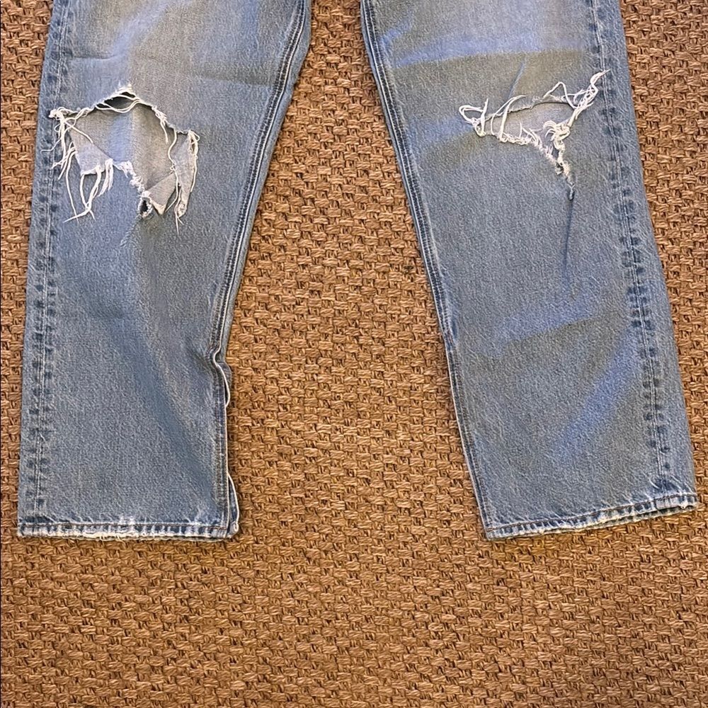 GRLFRND Blue Relaxed Fit Jeans with Distressed Details - Picture 5 of 12